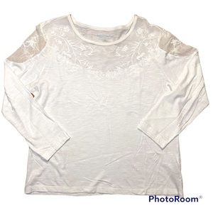 *DONATING SOON* Soft Surroundings | EUC large‎ soft white top